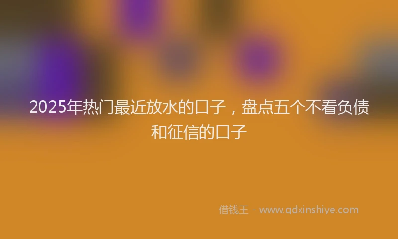 2025年热门最近放水的口子，盘点五个不看负债和征信的口子