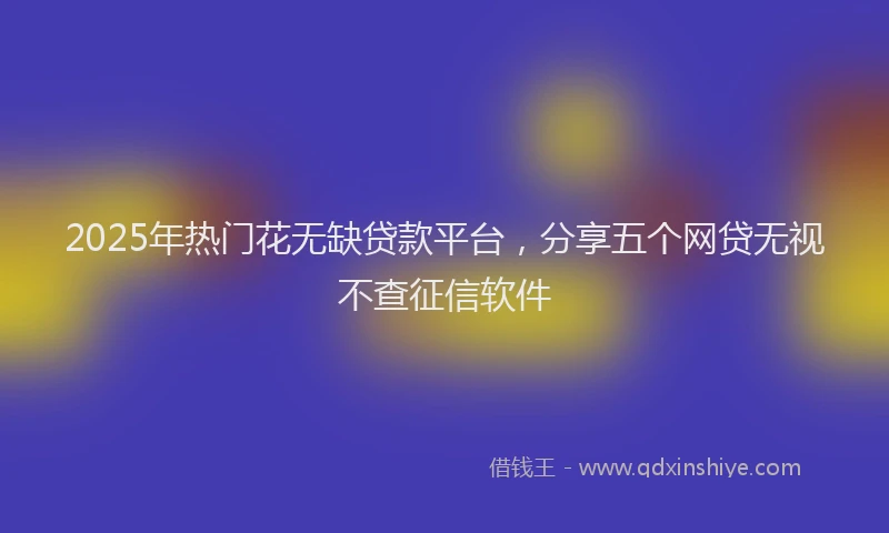 2025年热门花无缺贷款平台，分享五个网贷无视不查征信软件
