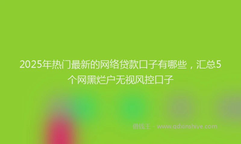 2025年热门最新的网络贷款口子有哪些，汇总5个网黑烂户无视风控口子