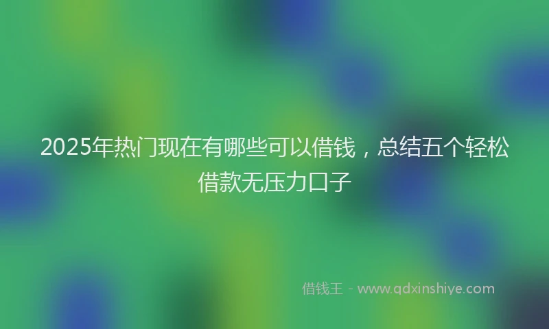 2025年热门现在有哪些可以借钱，总结五个轻松借款无压力口子