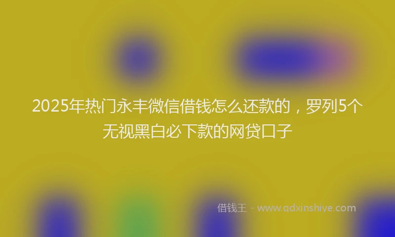 2025年热门永丰微信借钱怎么还款的，罗列5个无视黑白必下款的网贷口子