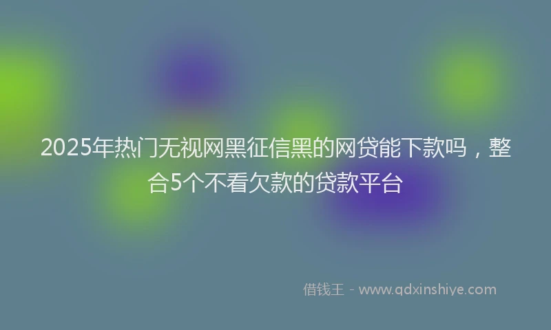 2025年热门无视网黑征信黑的网贷能下款吗，整合5个不看欠款的贷款平台