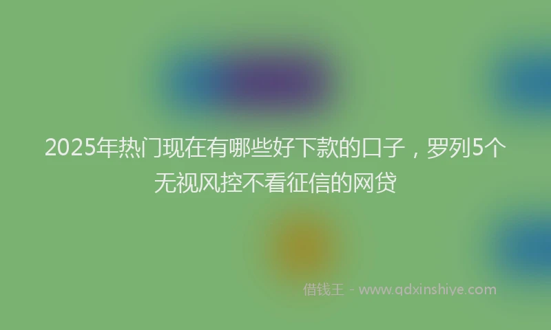 2025年热门现在有哪些好下款的口子，罗列5个无视风控不看征信的网贷