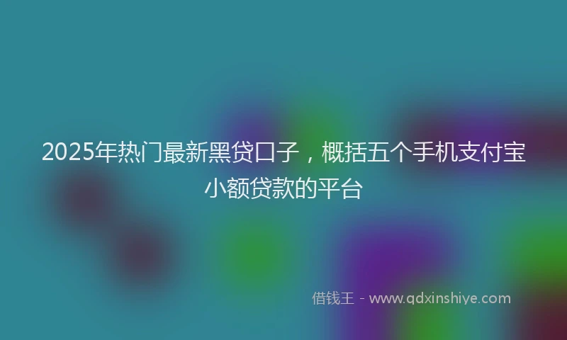 2025年热门最新黑贷口子，概括五个手机支付宝小额贷款的平台