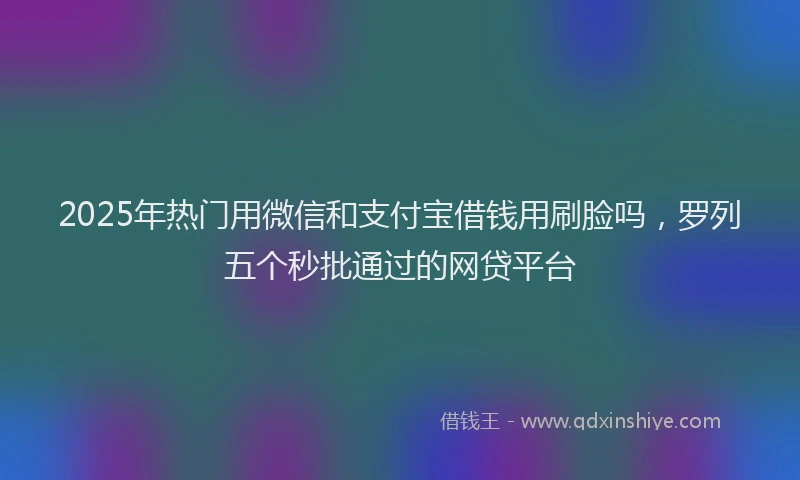 2025年热门用微信和支付宝借钱用刷脸吗，罗列五个秒批通过的网贷平台
