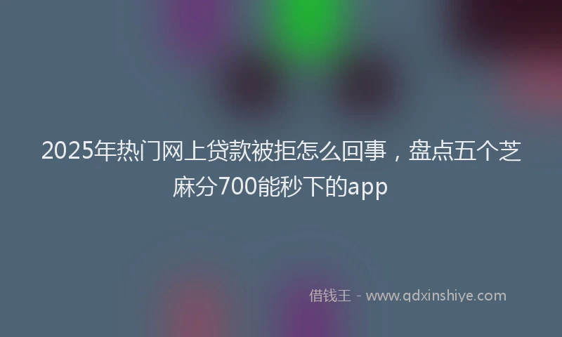 2025年热门网上贷款被拒怎么回事，盘点五个芝麻分700能秒下的app
