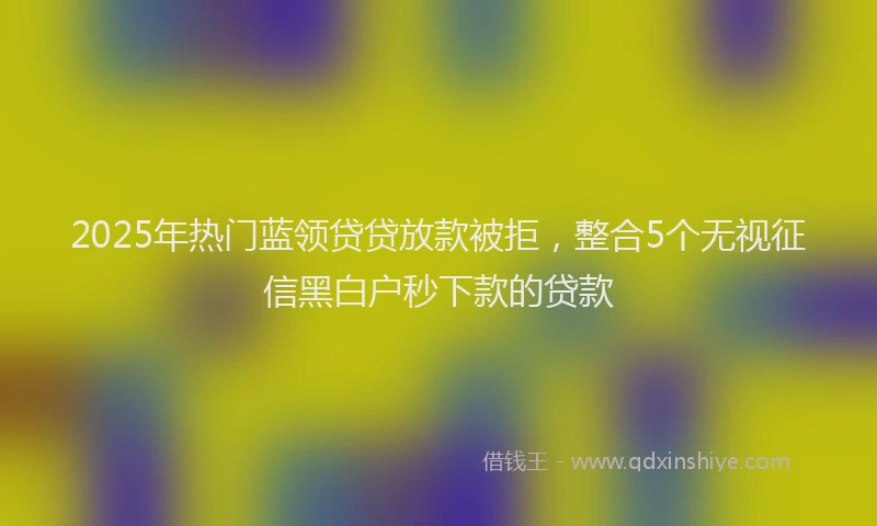 2025年热门蓝领贷贷放款被拒，整合5个无视征信黑白户秒下款的贷款