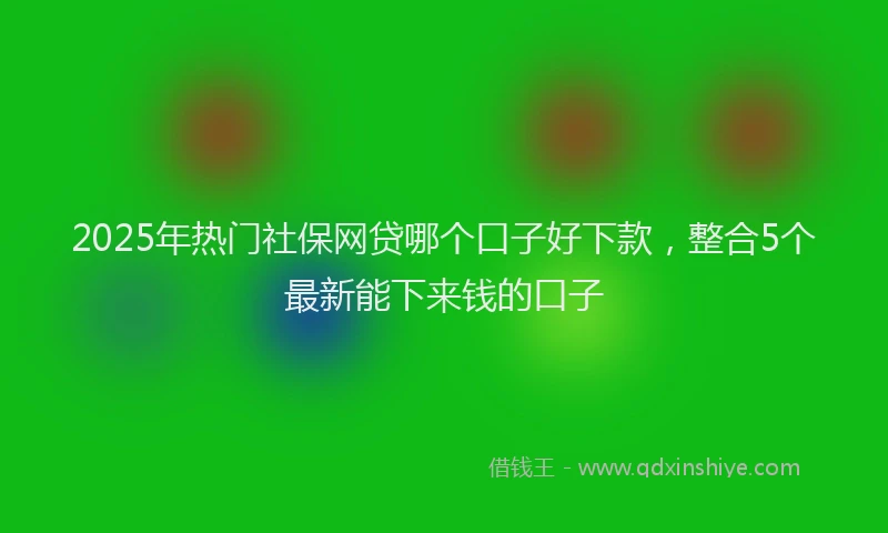 2025年热门社保网贷哪个口子好下款，整合5个最新能下来钱的口子