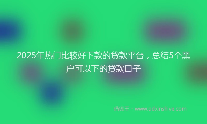 2025年热门比较好下款的贷款平台，总结5个黑户可以下的贷款口子