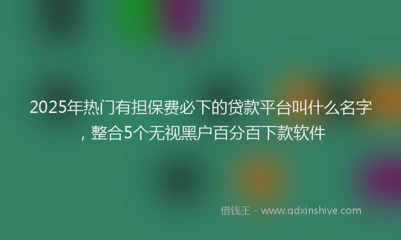 2025年热门有担保费必下的贷款平台叫什么名字，整合5个无视黑户百分百下款软件