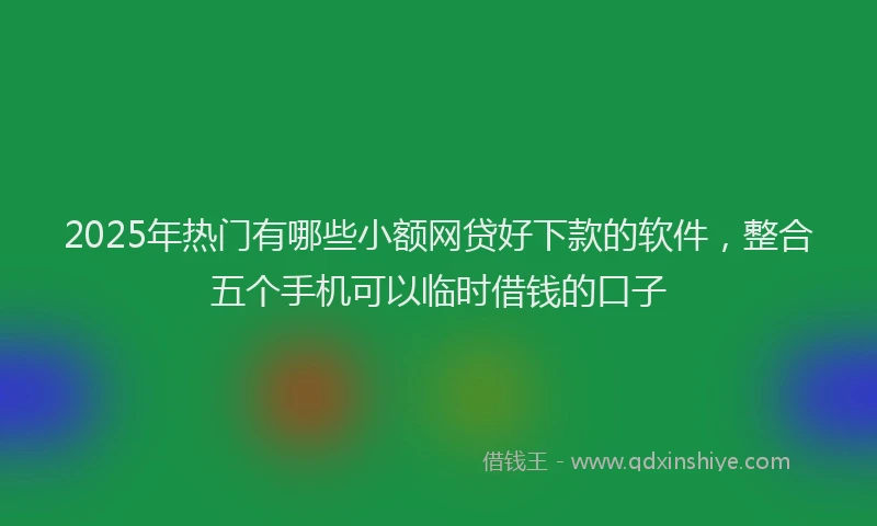 2025年热门有哪些小额网贷好下款的软件，整合五个手机可以临时借钱的口子