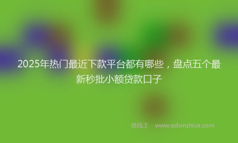 2025年热门最近下款平台都有哪些，盘点五个最新秒批小额贷款口子