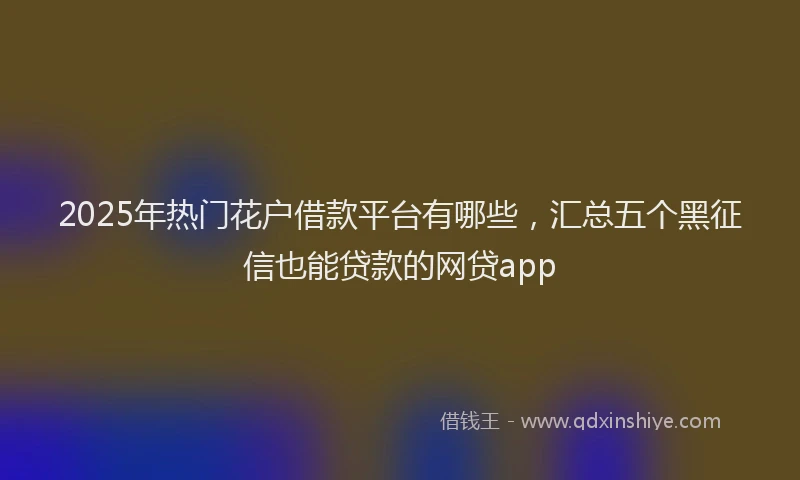 2025年热门花户借款平台有哪些，汇总五个黑征信也能贷款的网贷app