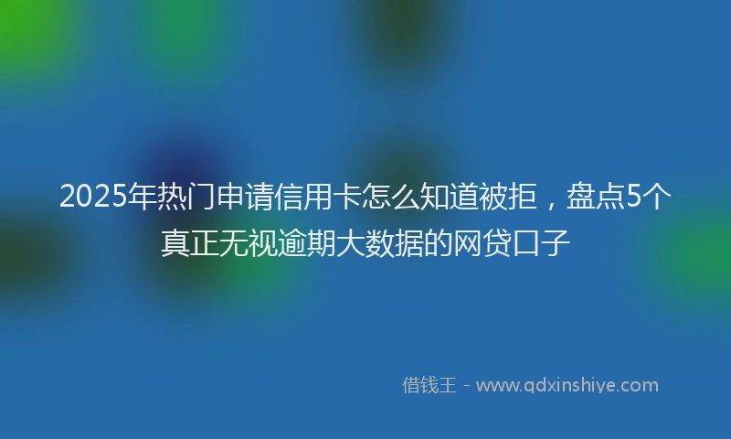 2025年热门申请信用卡怎么知道被拒，盘点5个真正无视逾期大数据的网贷口子