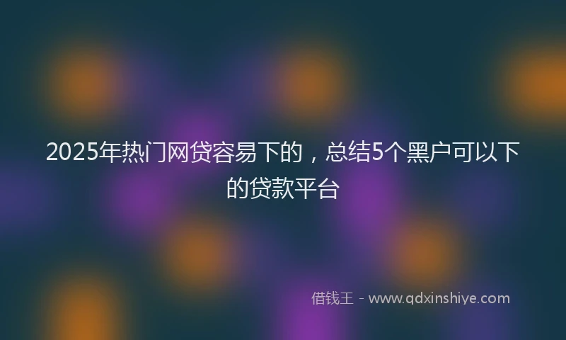 2025年热门网贷容易下的，总结5个黑户可以下的贷款平台