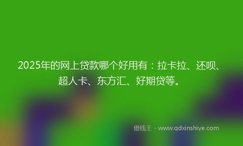 2025年的网上贷款哪个好用有：拉卡拉、还呗、超人卡、东方汇、好期贷等。