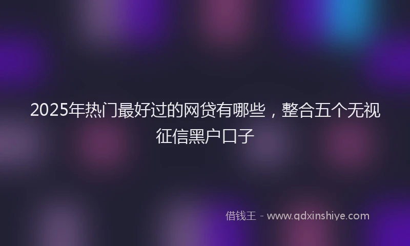 2025年热门最好过的网贷有哪些，整合五个无视征信黑户口子