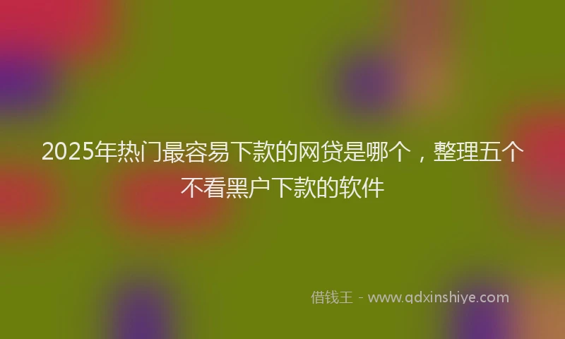 2025年热门最容易下款的网贷是哪个，整理五个不看黑户下款的软件
