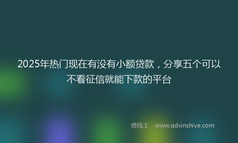 2025年热门现在有没有小额贷款，分享五个可以不看征信就能下款的平台