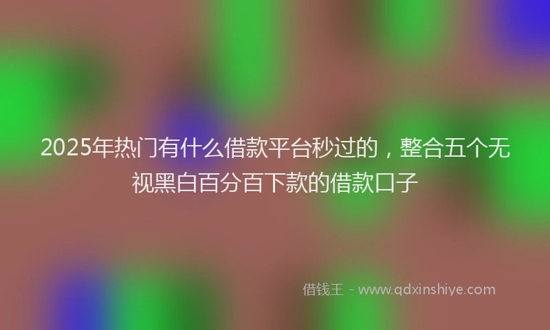 2025年热门有什么借款平台秒过的，整合五个无视黑白百分百下款的借款口子