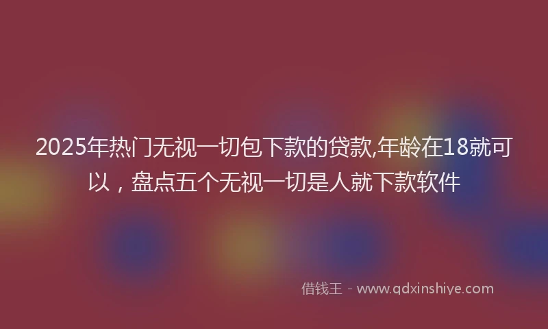 2025年热门无视一切包下款的贷款,年龄在18就可以，盘点五个无视一切是人就下款软件