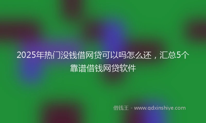 2025年热门没钱借网贷可以吗怎么还，汇总5个靠谱借钱网贷软件