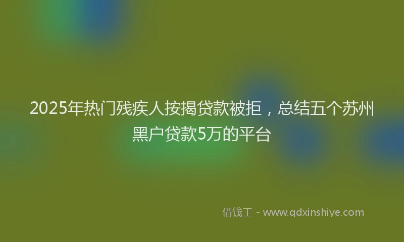 2025年热门残疾人按揭贷款被拒，总结五个苏州黑户贷款5万的平台