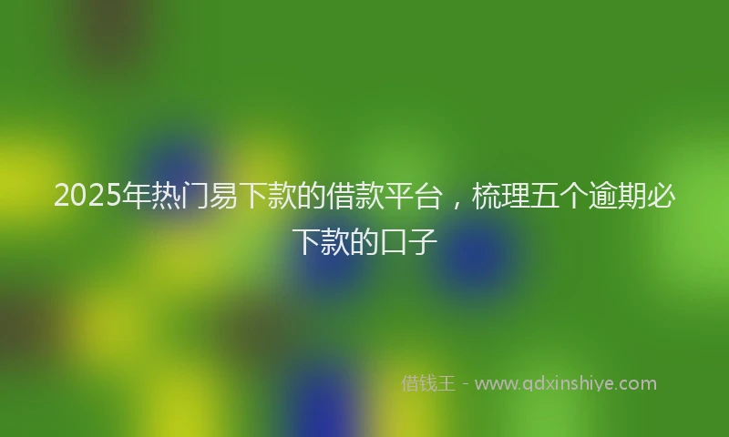 2025年热门易下款的借款平台，梳理五个逾期必下款的口子