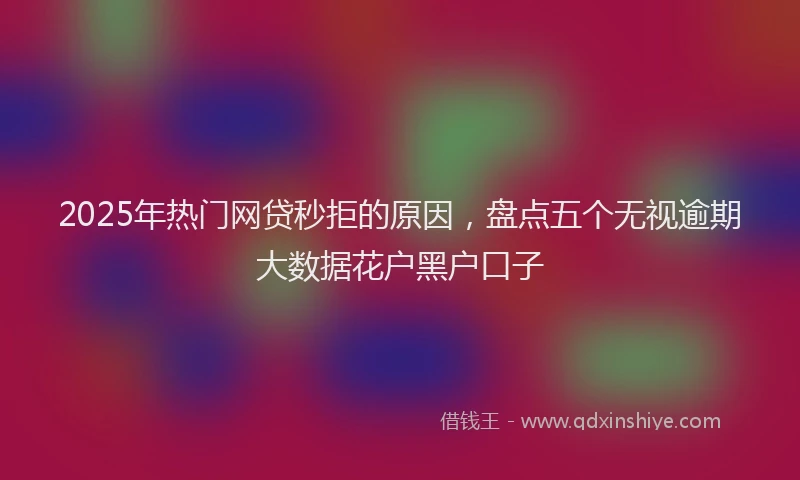 2025年热门网贷秒拒的原因，盘点五个无视逾期大数据花户黑户口子
