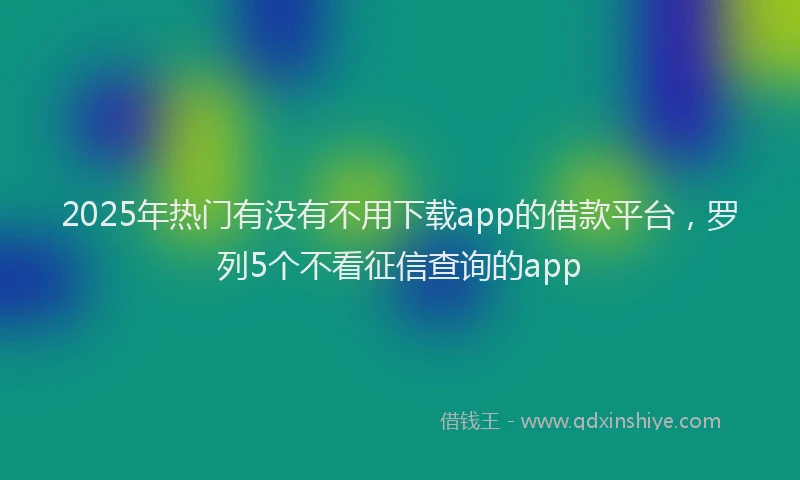 2025年热门有没有不用下载app的借款平台，罗列5个不看征信查询的app