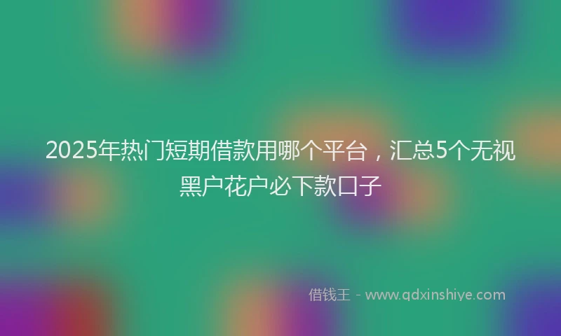 2025年热门短期借款用哪个平台，汇总5个无视黑户花户必下款口子