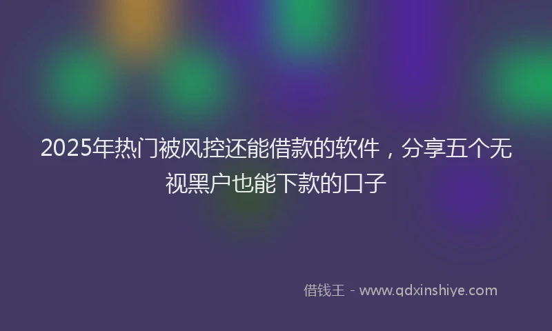 2025年热门被风控还能借款的软件，分享五个无视黑户也能下款的口子