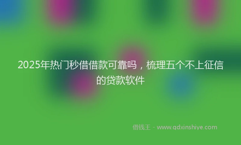 2025年热门秒借借款可靠吗，梳理五个不上征信的贷款软件