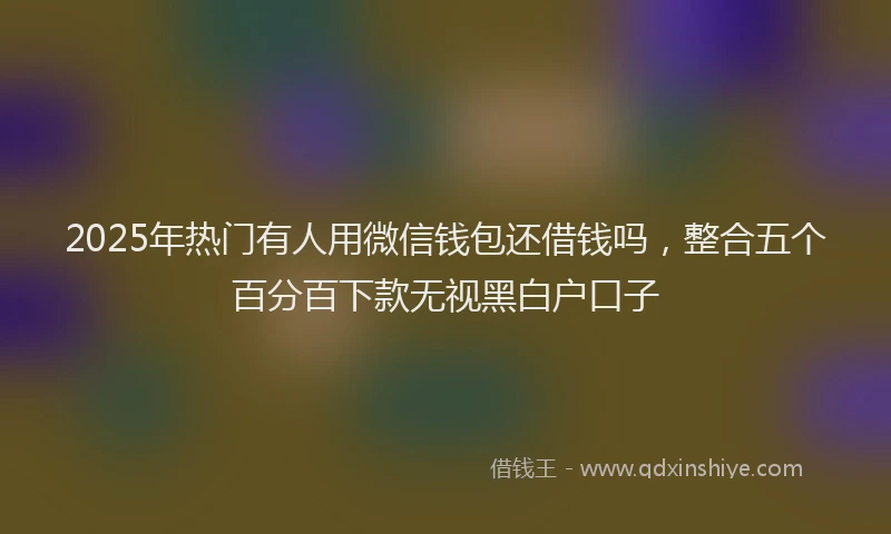 2025年热门有人用微信钱包还借钱吗，整合五个百分百下款无视黑白户口子