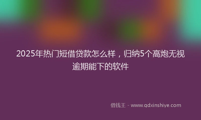 2025年热门短借贷款怎么样，归纳5个高炮无视逾期能下的软件