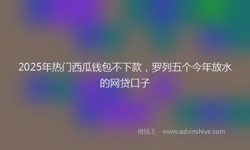 2025年热门西瓜钱包不下款，罗列五个今年放水的网贷口子