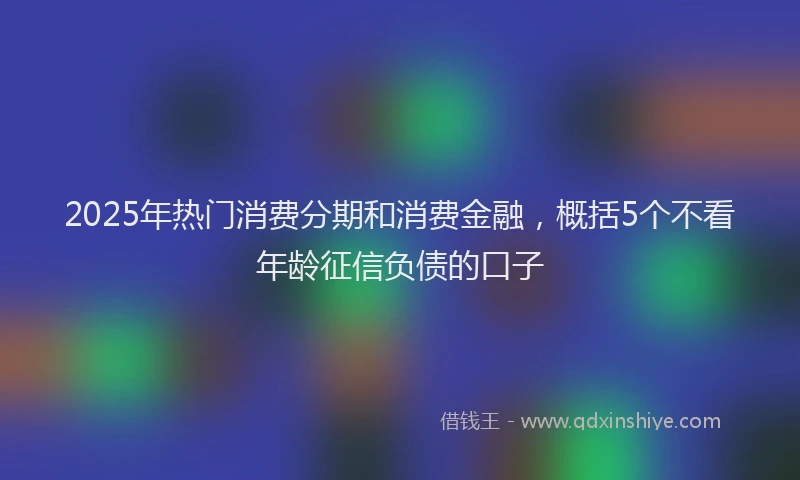 2025年热门消费分期和消费金融，概括5个不看年龄征信负债的口子