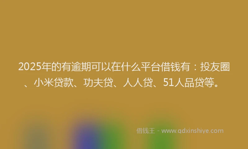 2025年的有逾期可以在什么平台借钱有：投友圈、小米贷款、功夫贷、人人贷、51人品贷等。