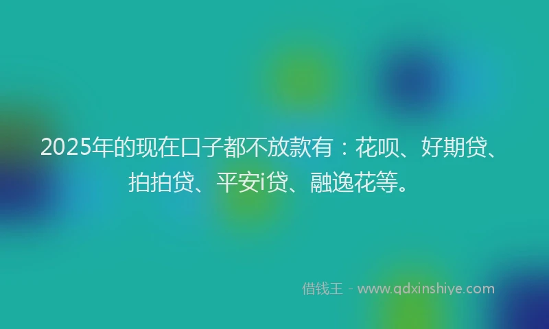 2025年的现在口子都不放款有：花呗、好期贷、拍拍贷、平安i贷、融逸花等。