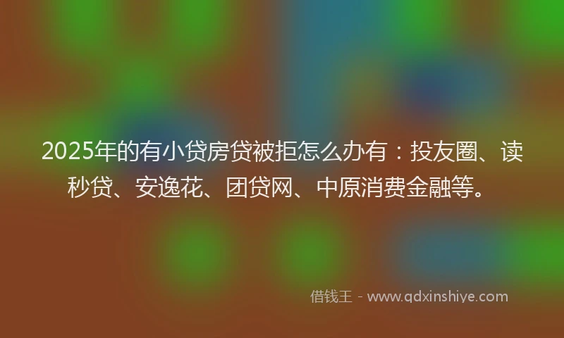 2025年的有小贷房贷被拒怎么办有：投友圈、读秒贷、安逸花、团贷网、中原消费金融等。