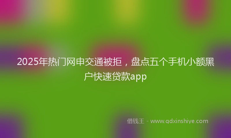 2025年热门网申交通被拒，盘点五个手机小额黑户快速贷款app