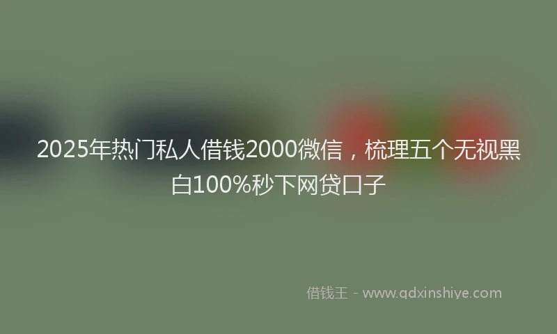 2025年热门私人借钱2000微信，梳理五个无视黑白100%秒下网贷口子