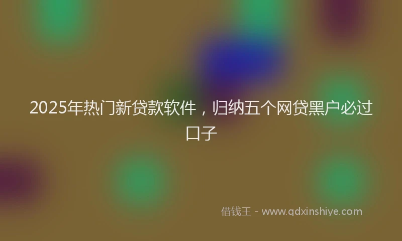2025年热门新贷款软件，归纳五个网贷黑户必过口子