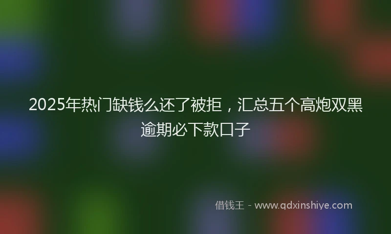 2025年热门缺钱么还了被拒，汇总五个高炮双黑逾期必下款口子