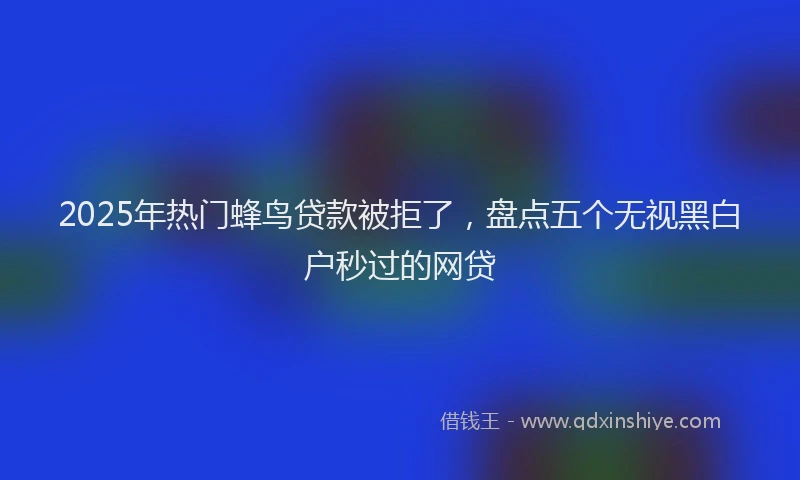2025年热门蜂鸟贷款被拒了，盘点五个无视黑白户秒过的网贷
