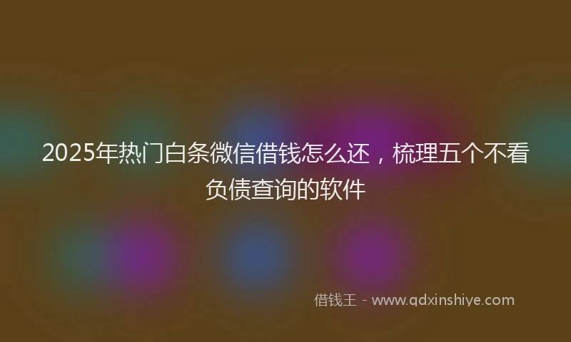 2025年热门白条微信借钱怎么还，梳理五个不看负债查询的软件