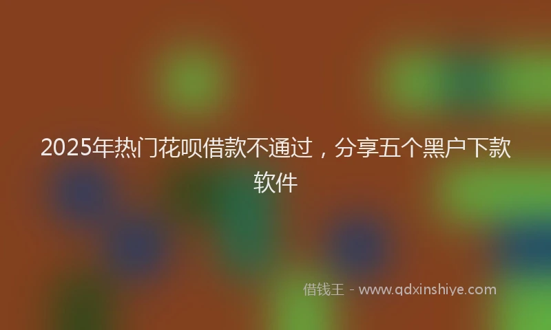 2025年热门花呗借款不通过，分享五个黑户下款软件