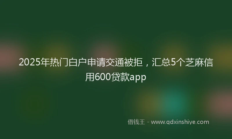 2025年热门白户申请交通被拒，汇总5个芝麻信用600贷款app