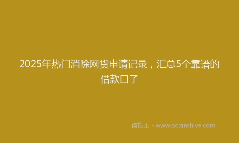 2025年热门消除网货申请记录，汇总5个靠谱的借款口子
