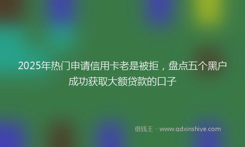 2025年热门申请信用卡老是被拒，盘点五个黑户成功获取大额贷款的口子